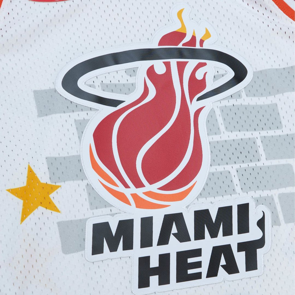 Miami Heat Mitchell & Ness x Tats Cru Hardwood Classics Fashion Jersey - White | NBA Fan Gear