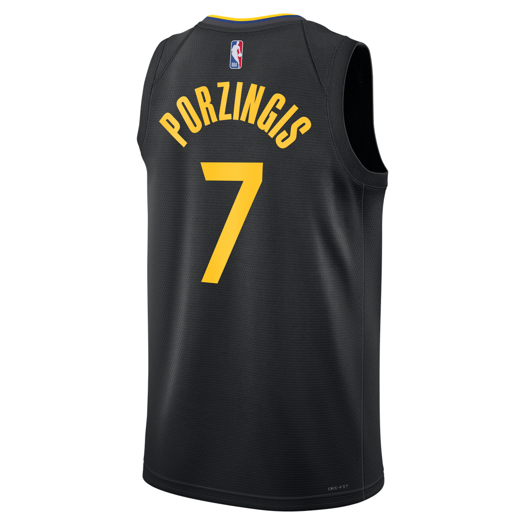 Kristaps Porziņģis Golden State Warriors Jordan Brand Unisex Swingman Jersey - Statement Edition - Black | NBA Fan Gear