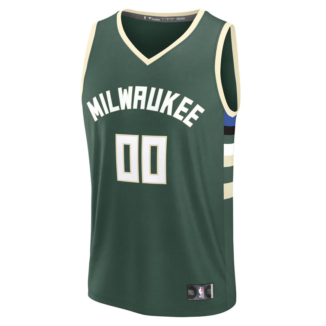 Milwaukee Bucks Fanatics Fast Break Custom Jersey - Icon Edition - Green | NBA Fan Gear