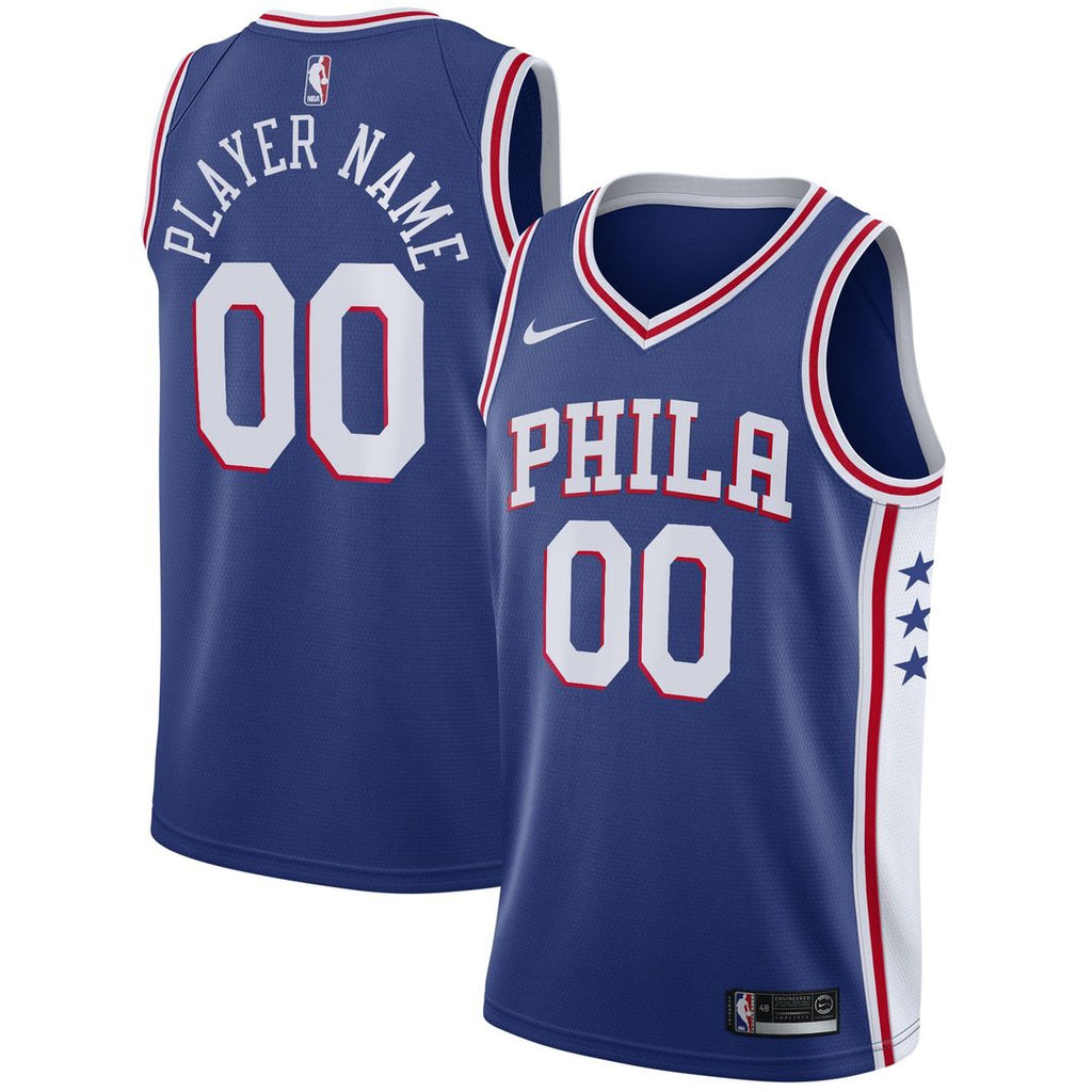 Philadelphia 76ers Nike 2020/ 21 Swingman Custom Jersey - Icon Edition - Royal | NBA Fan Gear