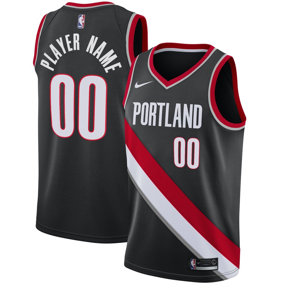 Portland Trail Blazers Nike 2020/ 21 Swingman Custom Jersey - Icon Edition - Black | NBA Fan Gear