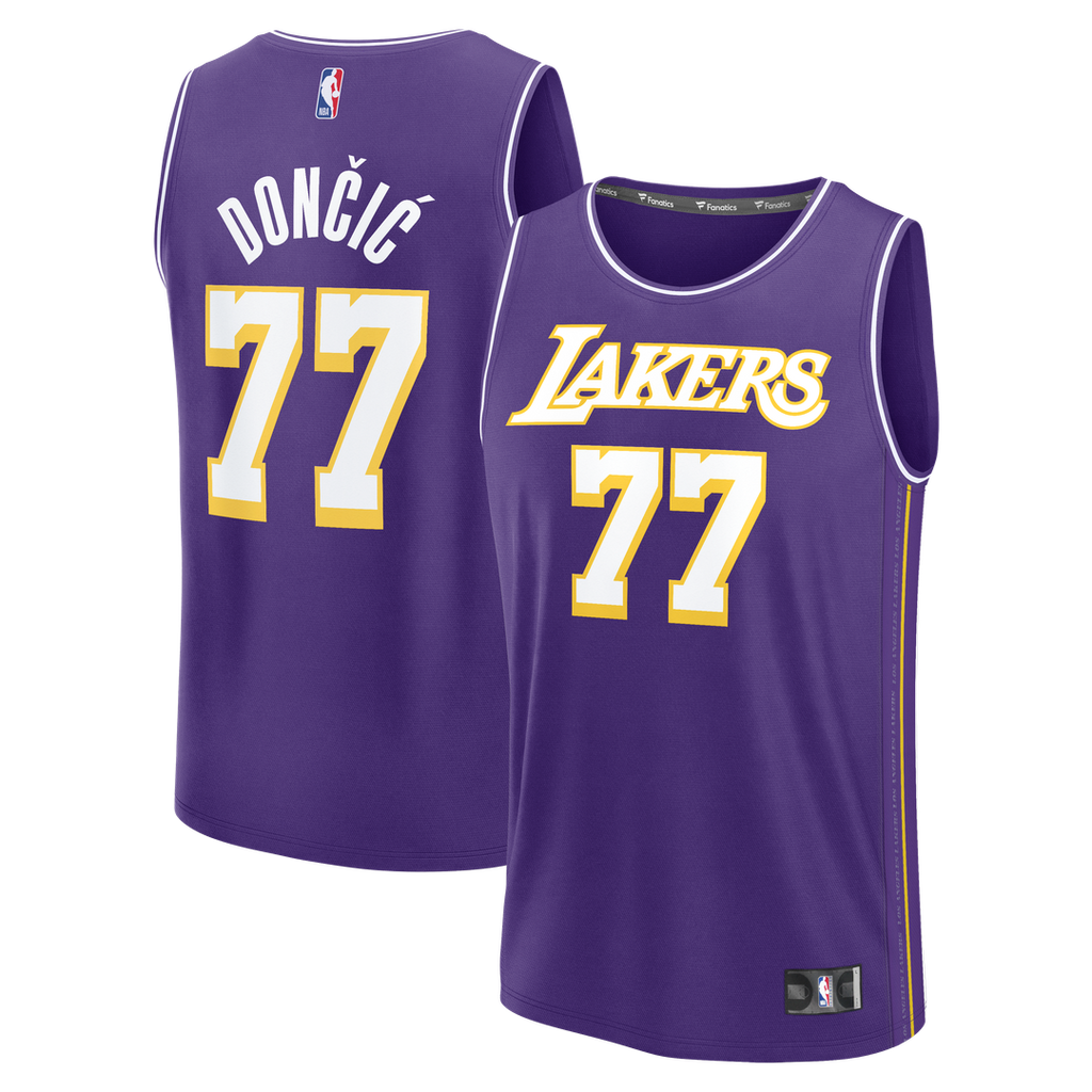 Luka Dončić Los Angeles Lakers Fanatics Youth Fast Break Jersey - Statement Edition - Purple | NBA Fan Gear