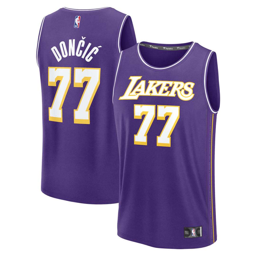 Luka Dončić Los Angeles Lakers Fanatics Youth Fast Break Jersey - Statement Edition - Purple | NBA Fan Gear