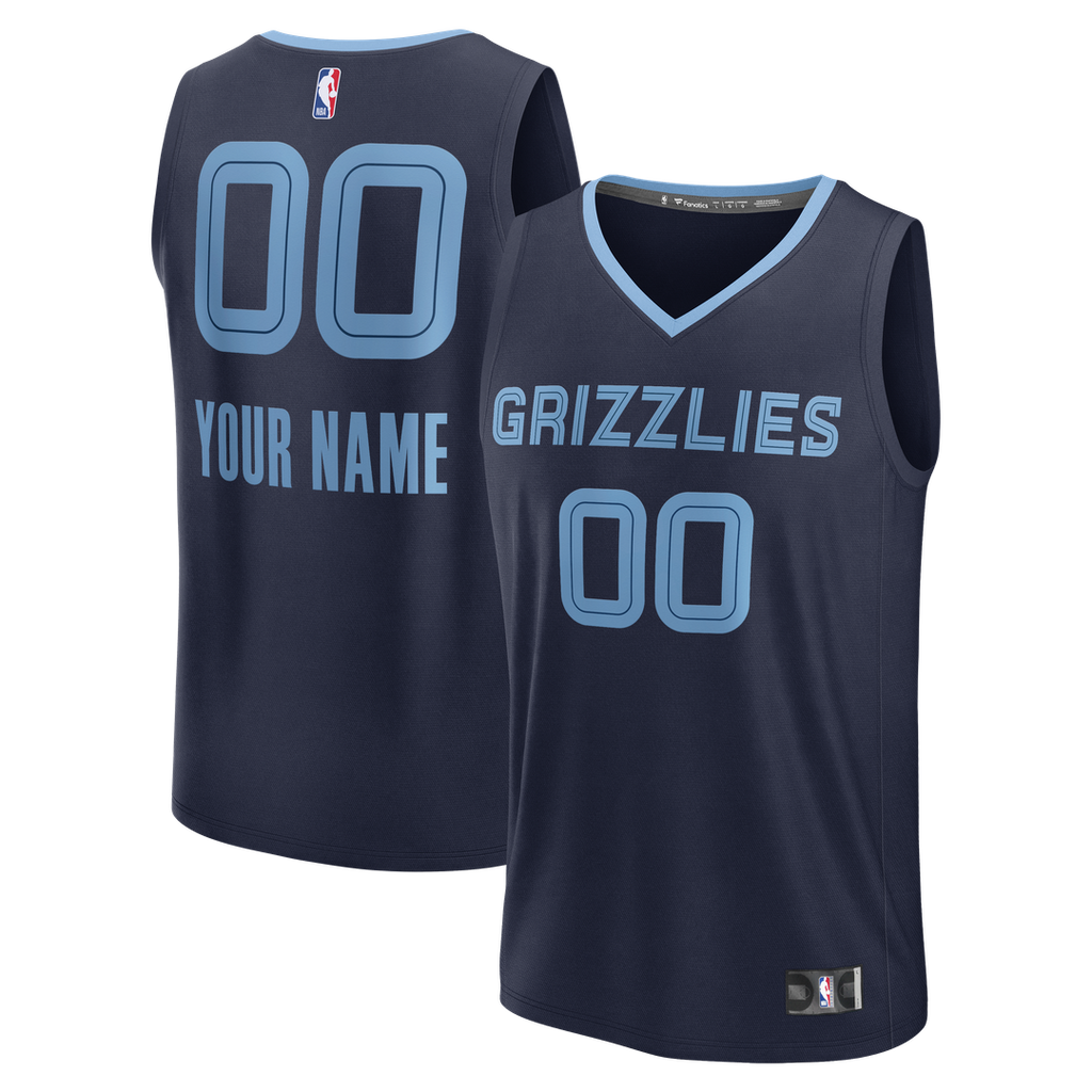Memphis Grizzlies Fanatics Youth Fast Break Custom Jersey - Icon Edition - Navy | NBA Fan Gear