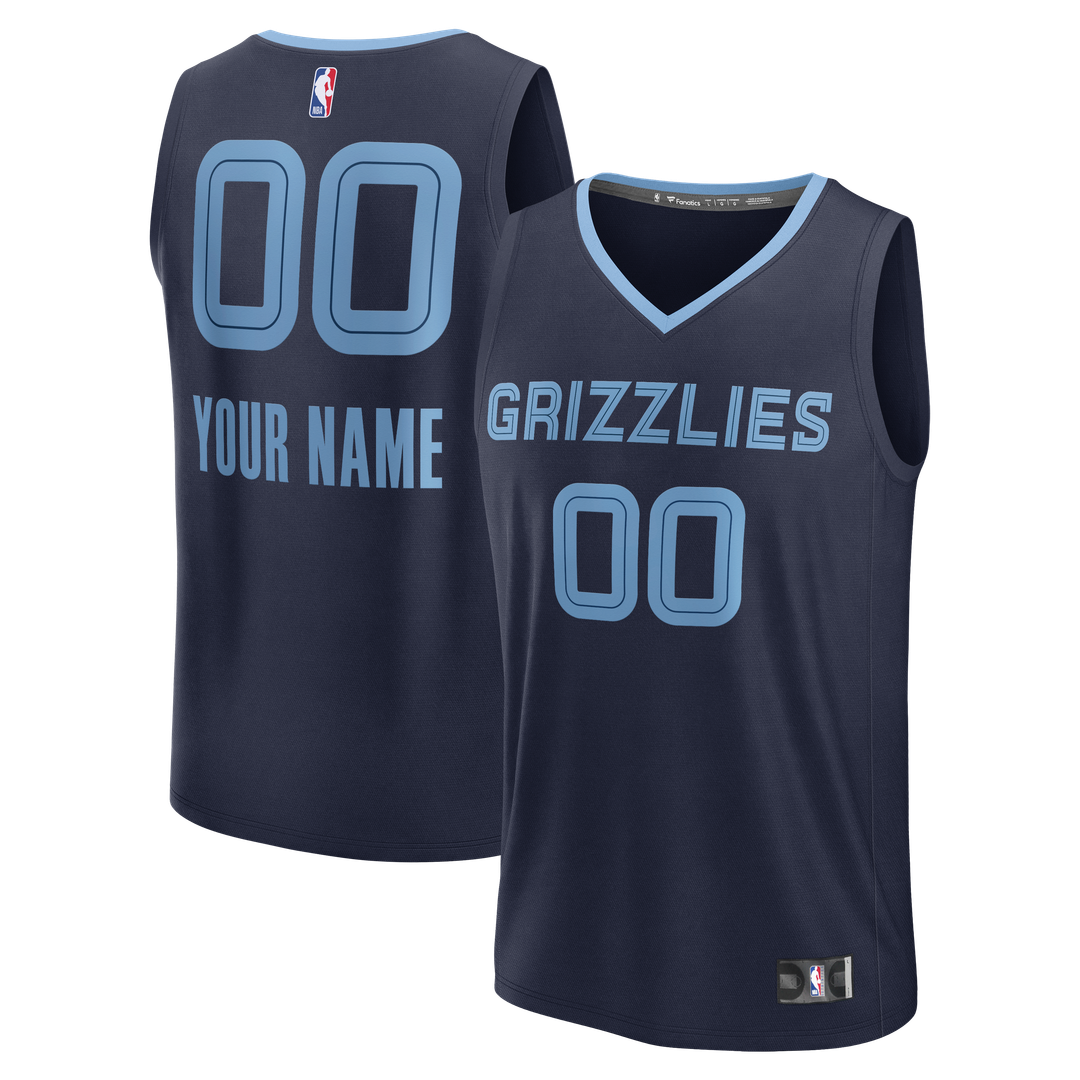 Memphis Grizzlies Fanatics Youth Fast Break Custom Jersey - Icon Edition - Navy | NBA Fan Gear