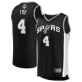 De'Aaron Fox San Antonio Spurs Fanatics 2026 NBA Finals Patch Fast Break Jersey - Icon Edition - Black | Fan Gear