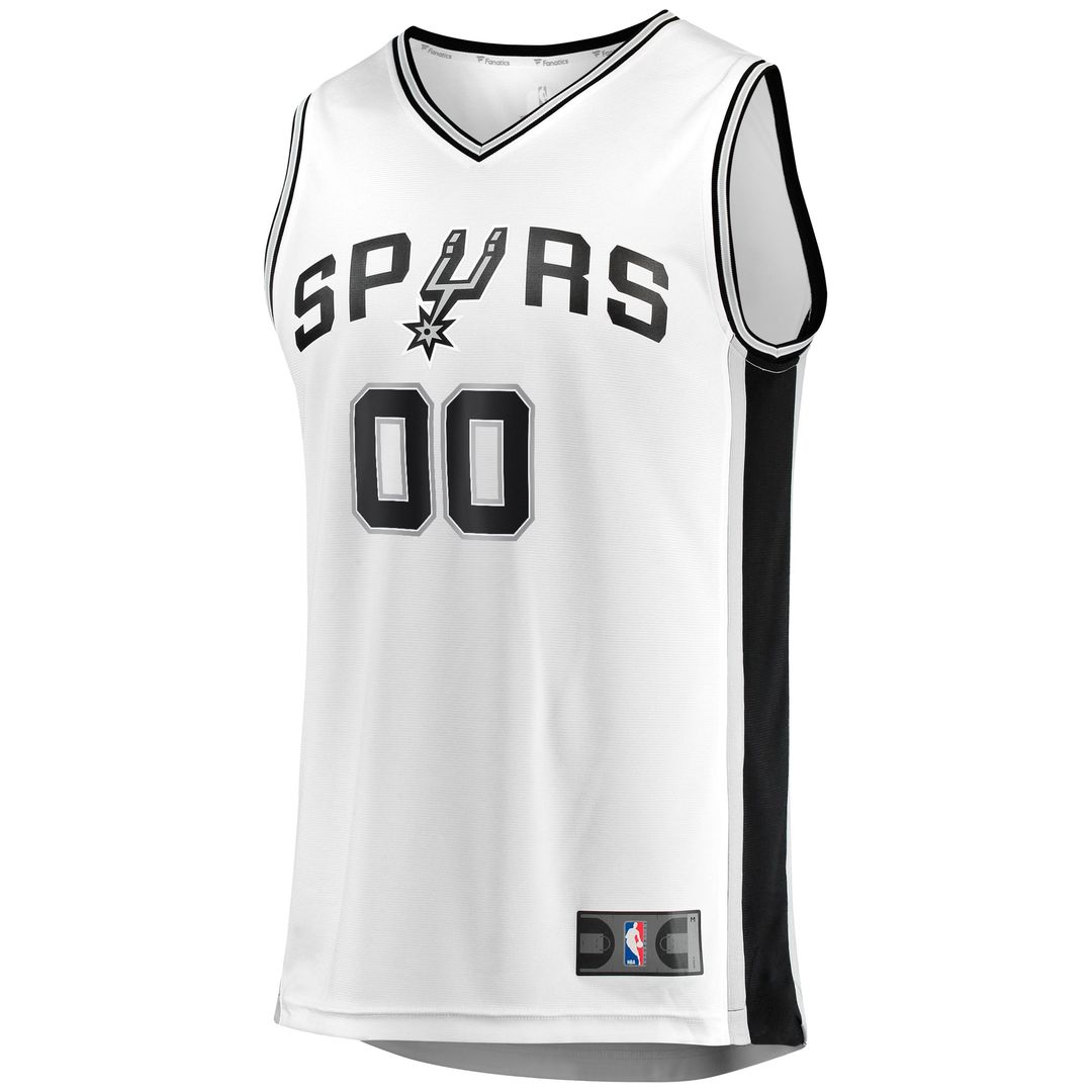 San Antonio Spurs Fanatics Fast Break Custom Replica Jersey - Association Edition - White | NBA Fan Gear