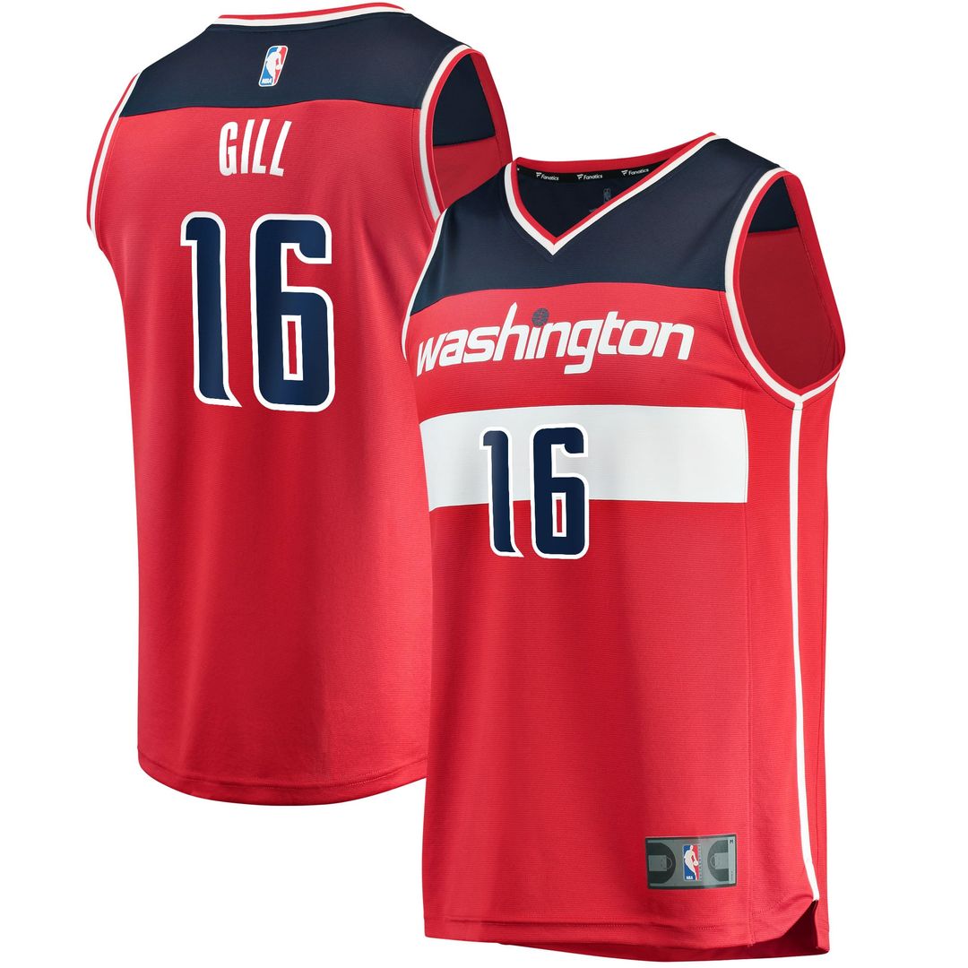 Anthony Gill Washington Wizards Fanatics Fast Break Replica Jersey - Icon Edition - Red | NBA Fan Gear