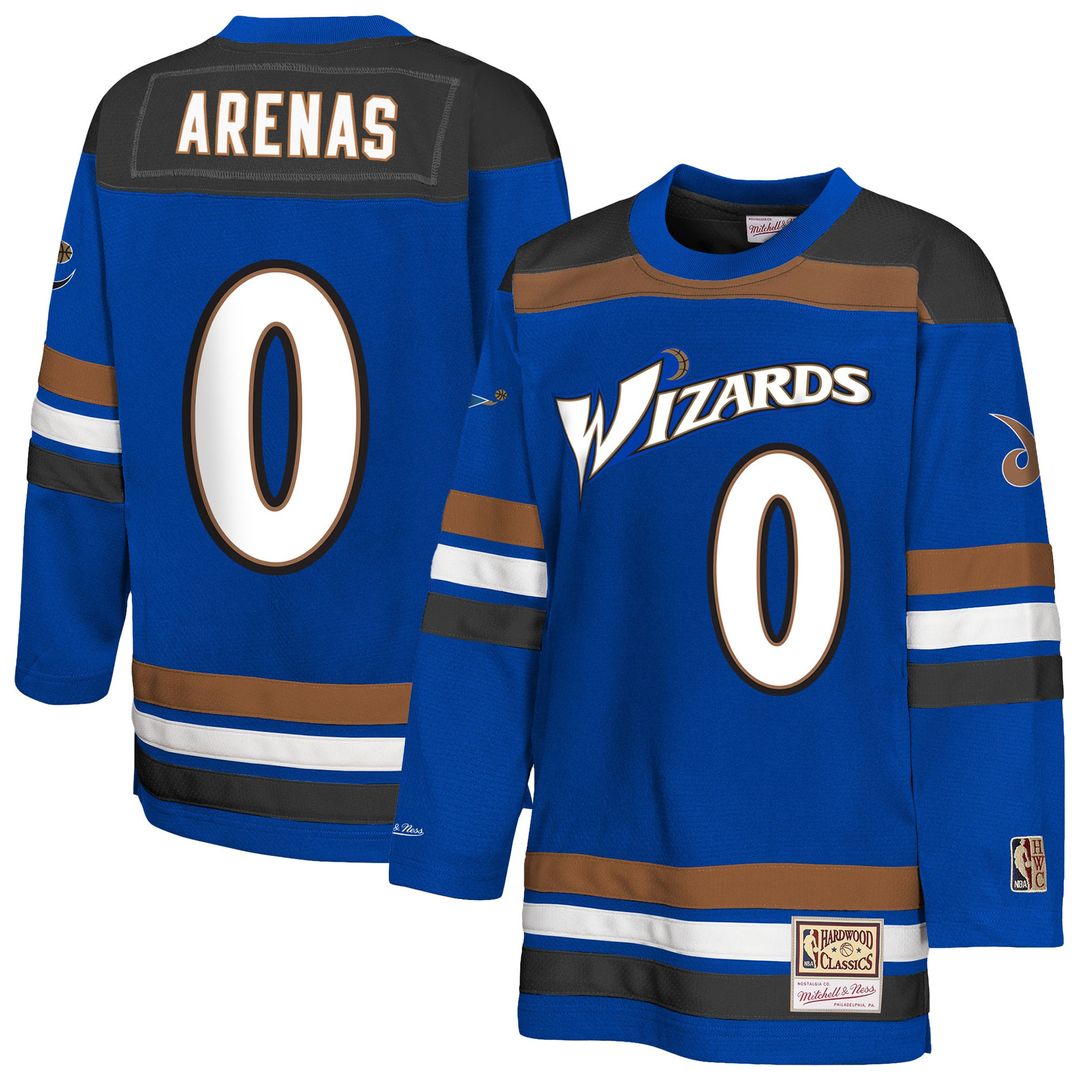 Gilbert Arenas Washington Wizards Mitchell & Ness Youth Maxxed Out 2.0 Fashion Hockey Jersey - Blue | NBA Fan Gear