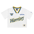Golden State Warriors New Era Women's Sport Classics Capsule Boxy Cropped Fashion Jersey - White | NBA Fan Gear