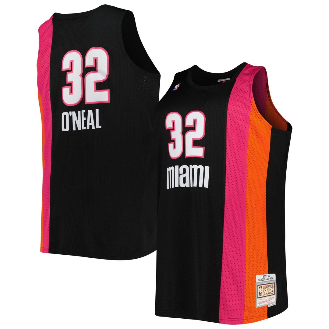 Shaquille O'Neal Miami Heat Mitchell & Ness Big & Tall Hardwood Classics 2005/ 06 Swingman Jersey - Black | NBA Fan Gear