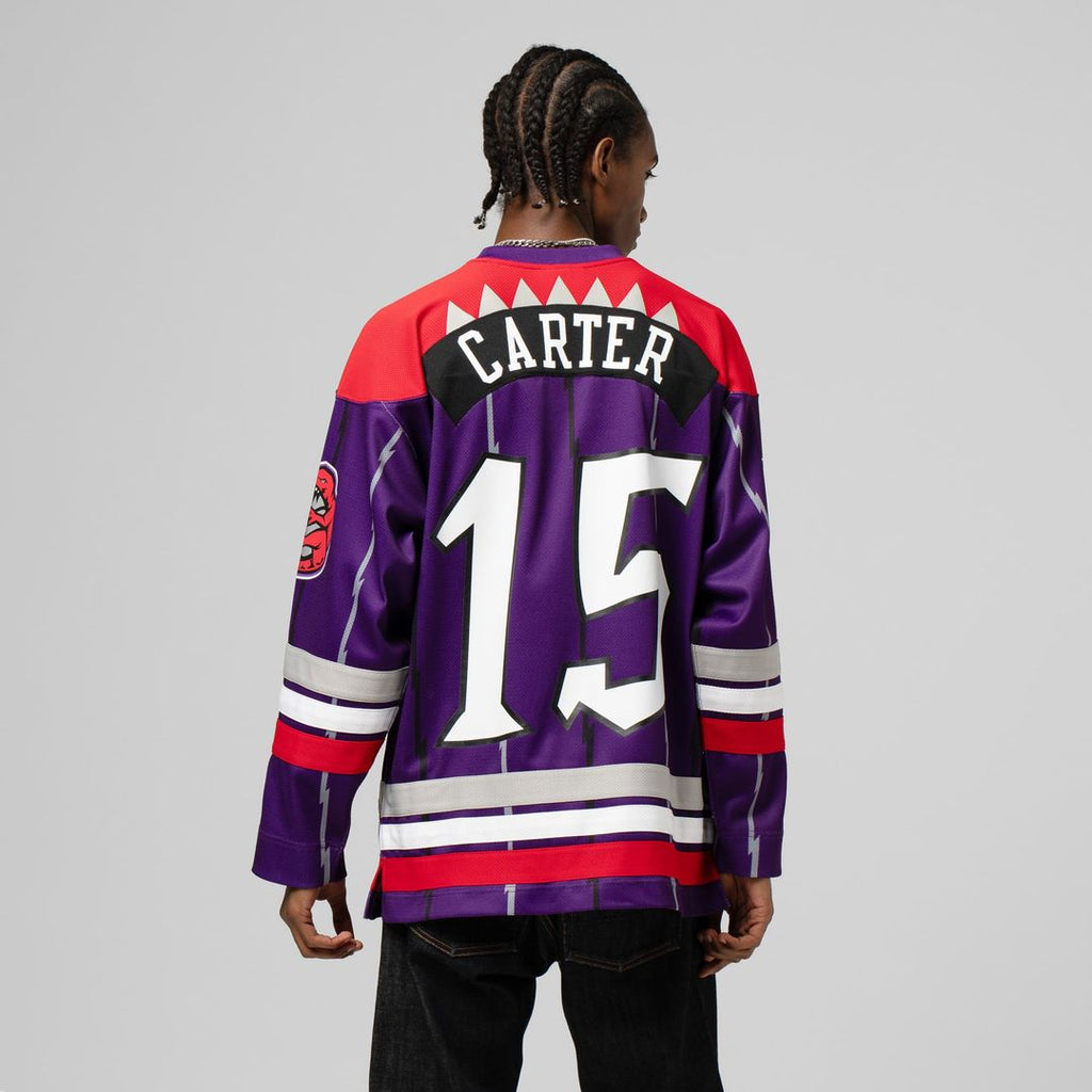 Vince Carter Toronto Raptors Mitchell & Ness Unisex Maxxed Out Fashion Hockey Jersey - Purple | NBA Fan Gear