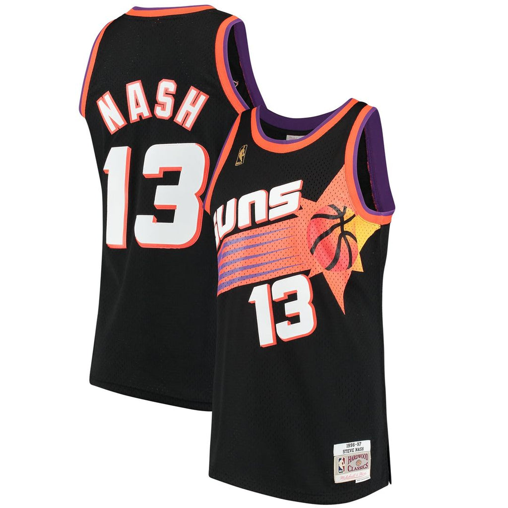 Steve Nash Phoenix Suns Mitchell & Ness 1996/ 97 Hardwood Classics Swingman Jersey - Black | NBA Fan Gear