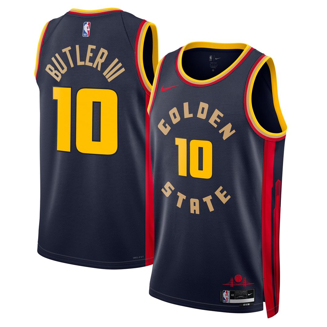 Jimmy Butler Golden State Warriors Nike Unisex Swingman Jersey - City Edition - Navy | NBA Fan Gear