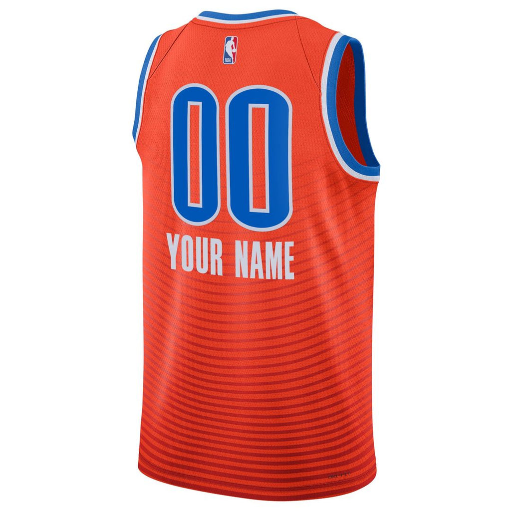 Oklahoma City Thunder Jordan Brand Unisex 2022/ 23 Swingman Custom Jersey - Statement Edition - Orange | NBA Fan Gear