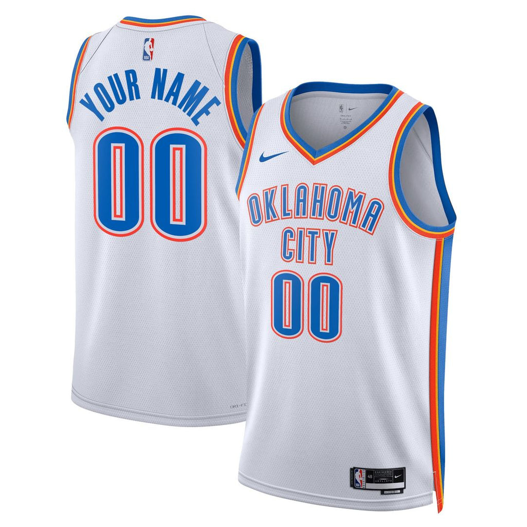 Oklahoma City Thunder Nike Unisex Swingman Custom Jersey White - Association Edition | NBA Fan Gear
