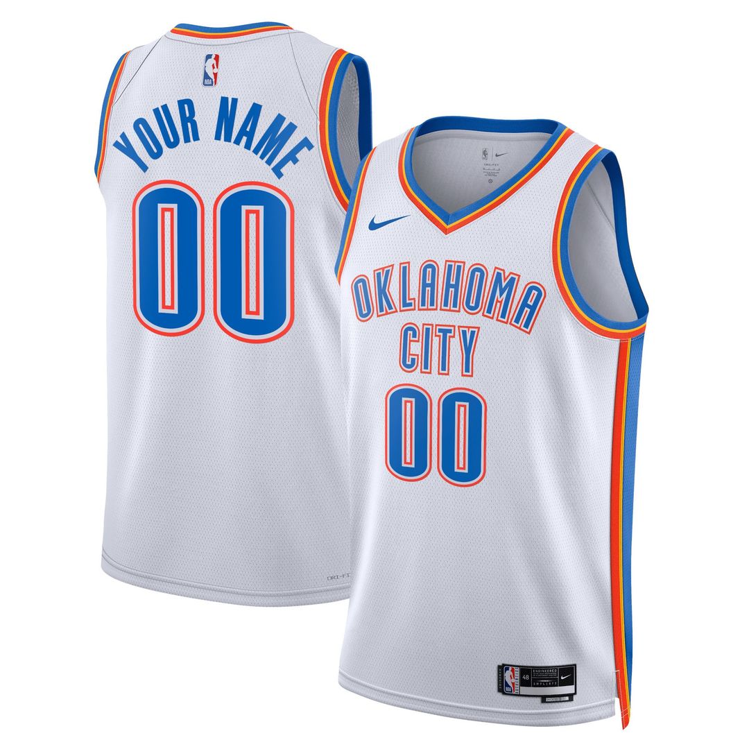 Oklahoma City Thunder Nike Unisex Swingman Custom Jersey White - Association Edition | NBA Fan Gear