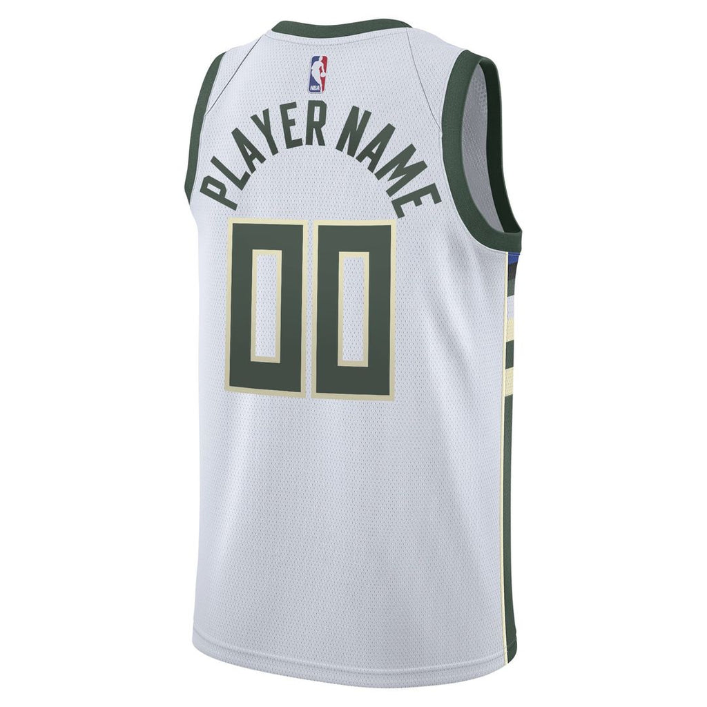 Milwaukee Bucks Nike 2020/ 21 Swingman Custom Jersey - Association Edition - White | NBA Fan Gear