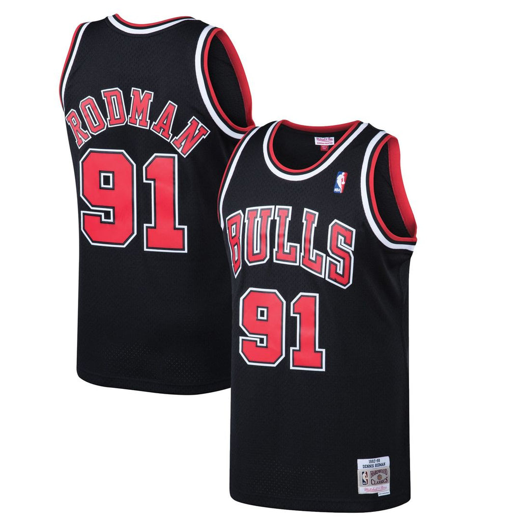 Dennis Rodman Chicago Bulls Mitchell & Ness 1997/ 98 Hardwood Classics Swingman Jersey - Black | NBA Fan Gear