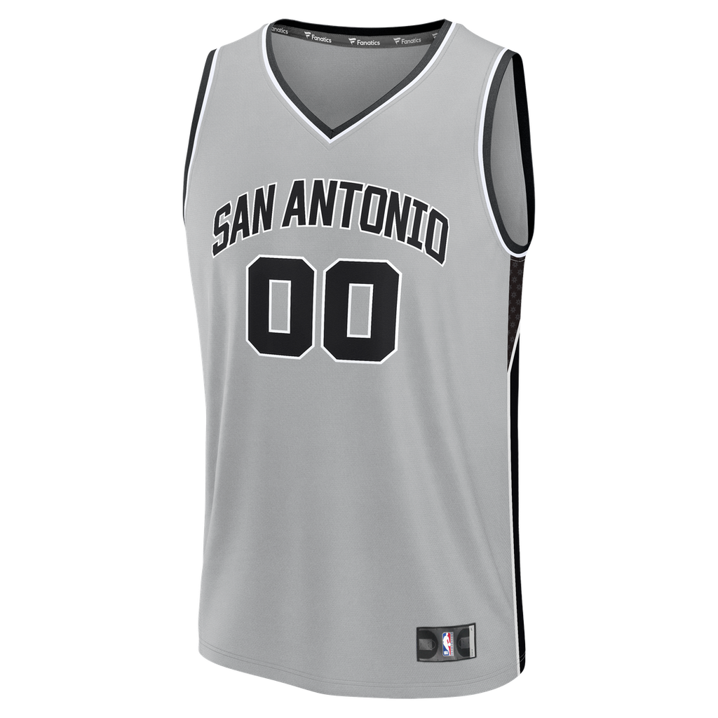 San Antonio Spurs Fanatics Youth 2026 NBA Finals Fast Break Custom Jersey - Statement Edition - Silver | Fan Gear