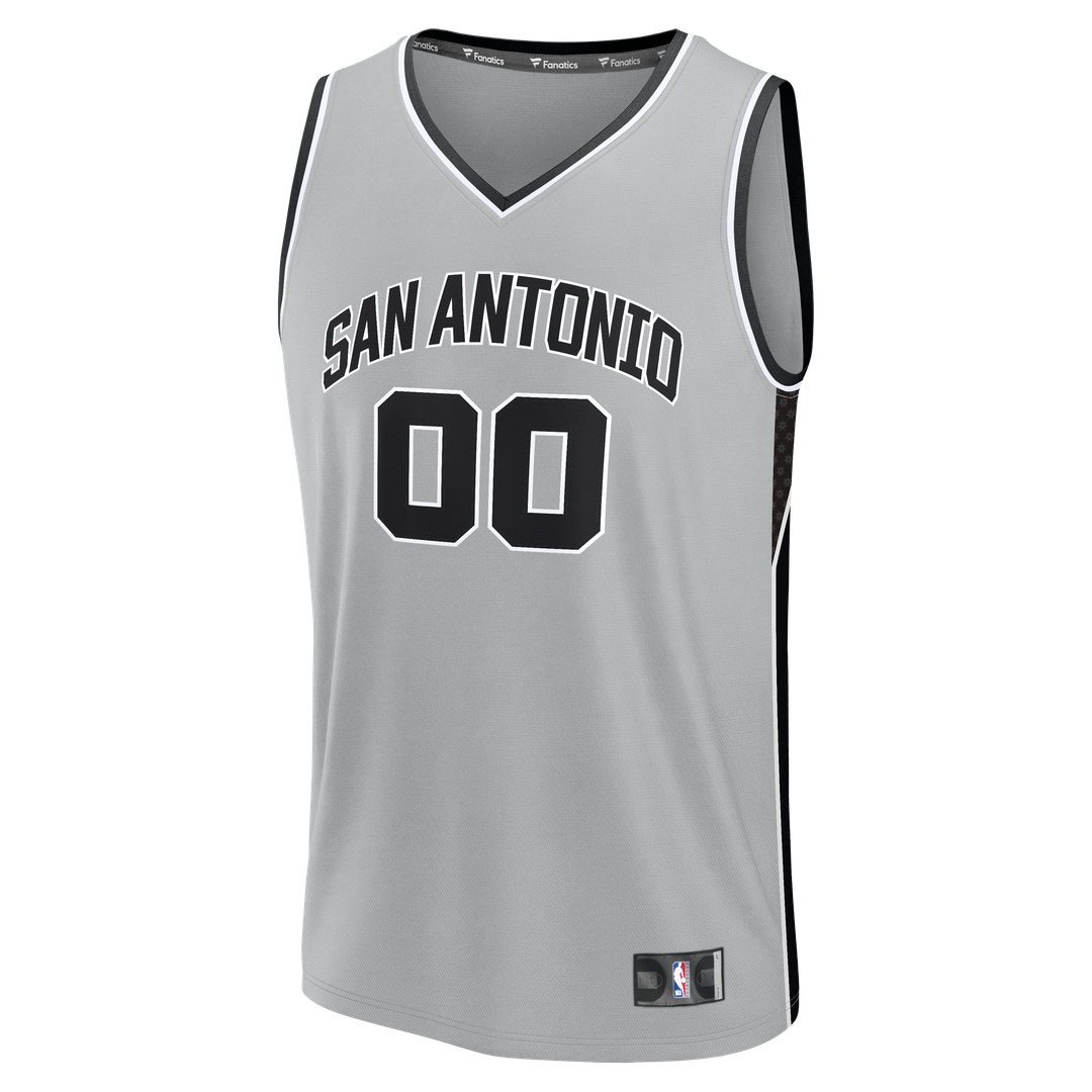 San Antonio Spurs Fanatics Youth 2026 NBA Finals Fast Break Custom Jersey - Statement Edition - Silver | Fan Gear