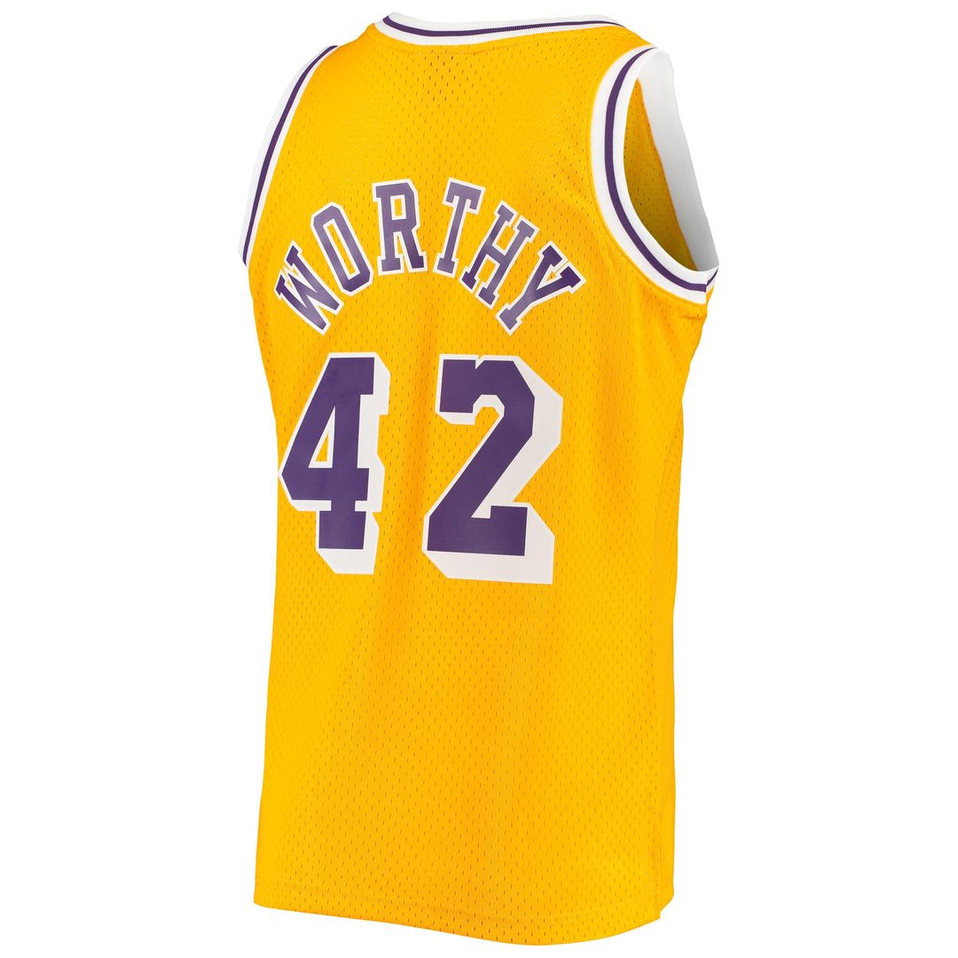 James Worthy Los Angeles Lakers Mitchell & Ness 1984/ 85 Hardwood Classics Swingman Jersey - Gold | NBA Fan Gear