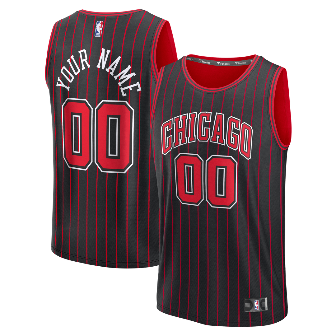 Chicago Bulls Fanatics Fast Break Custom Jersey - Icon Edition - Black | NBA Fan Gear