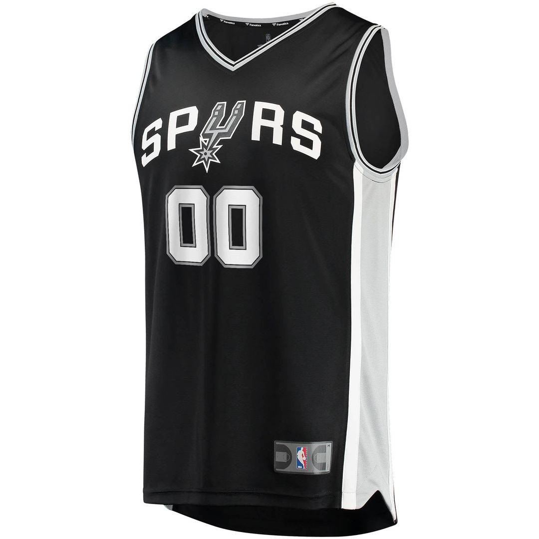 San Antonio Spurs Fanatics Fast Break Custom Replica Jersey Black - Icon Edition | NBA Fan Gear