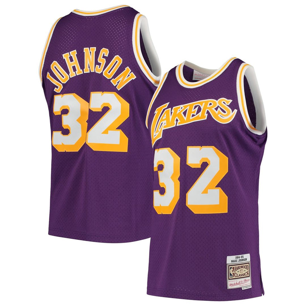 Magic Johnson Los Angeles Lakers Mitchell & Ness 1984/ 85 Hardwood Classics Swingman Jersey - Purple | NBA Fan Gear