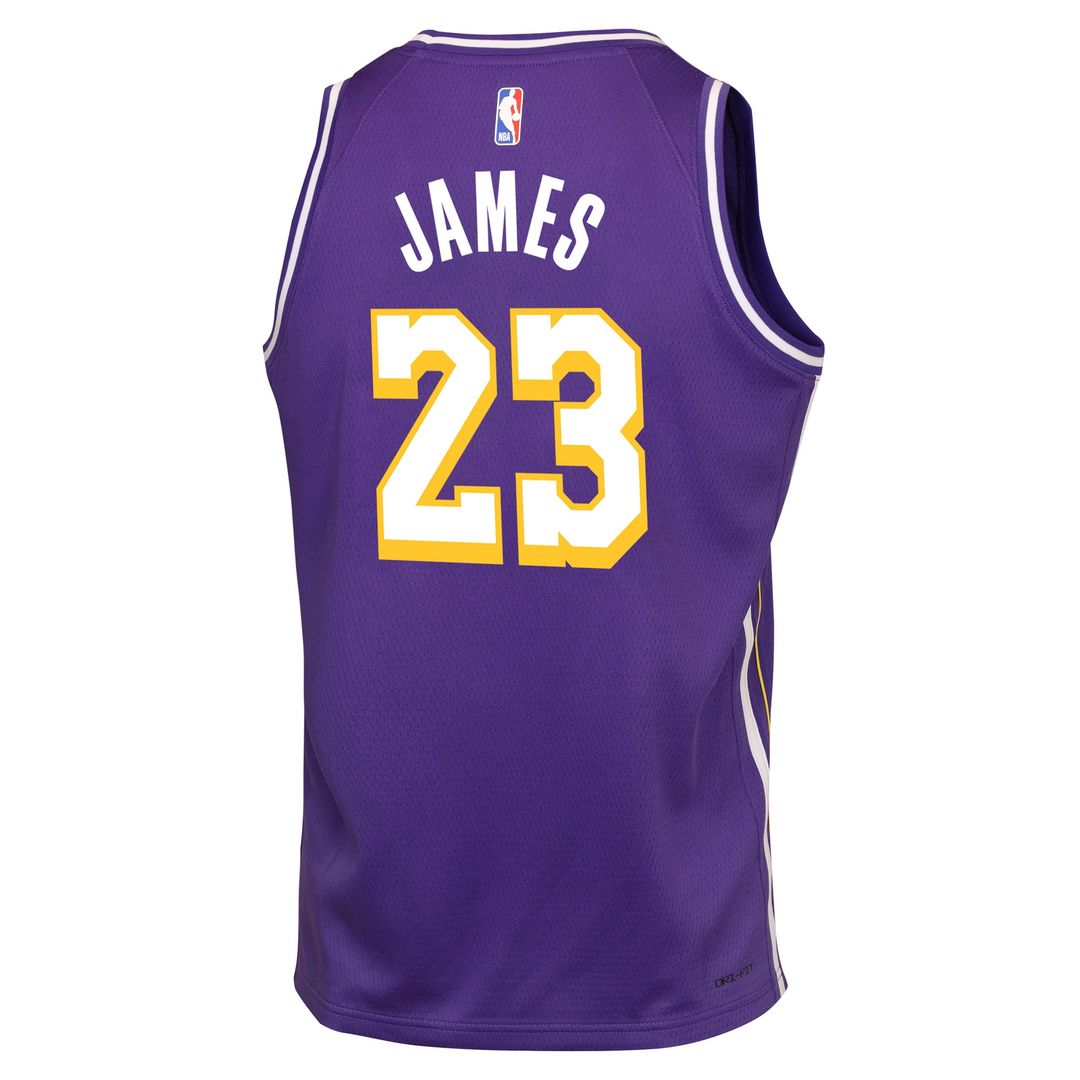 LeBron James Los Angeles Lakers Jordan Brand Youth Swingman Jersey - Statement Edition - Purple | NBA Fan Gear
