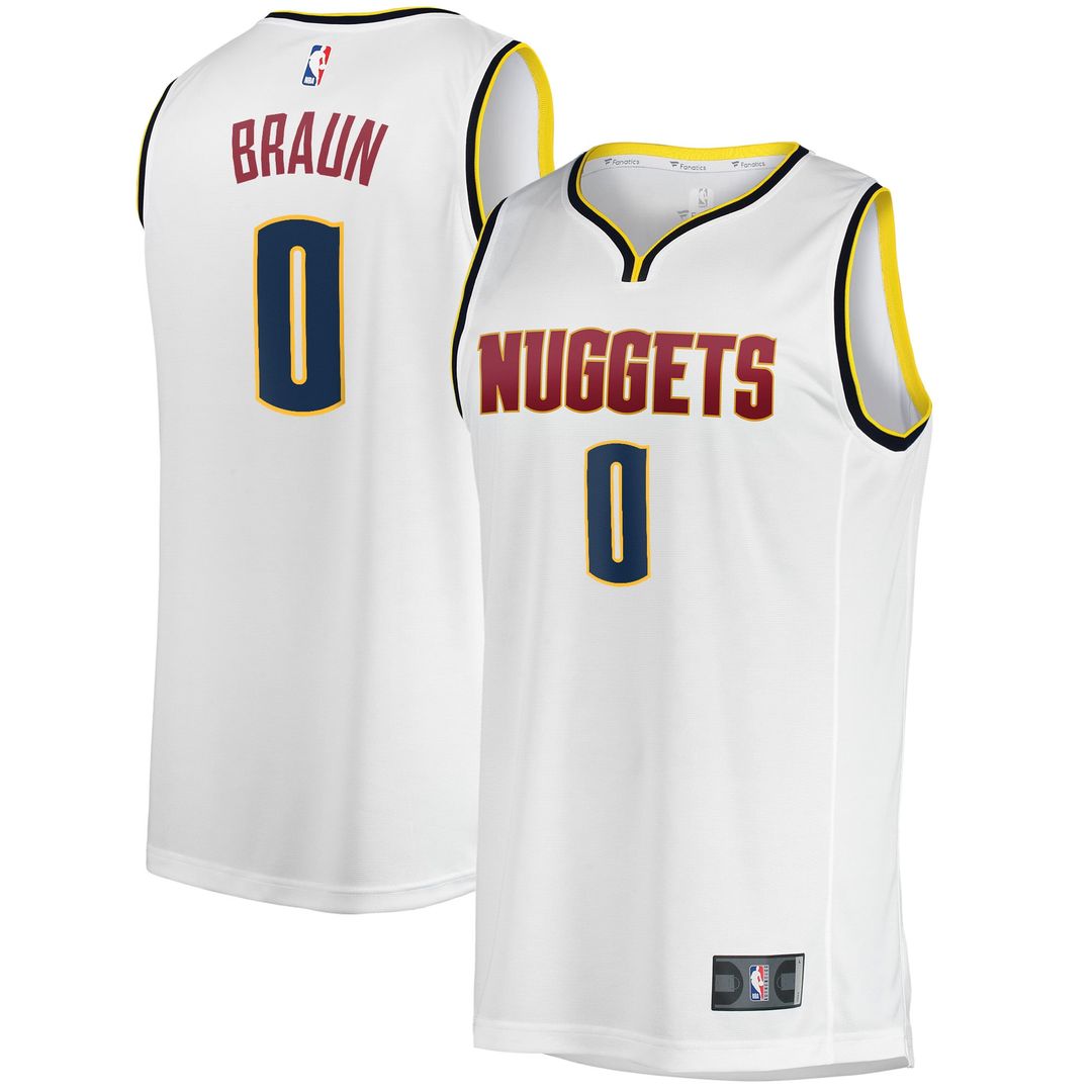 Christian Braun Denver Nuggets Fanatics Fast Break Player Jersey - Association Edition - White | NBA Fan Gear