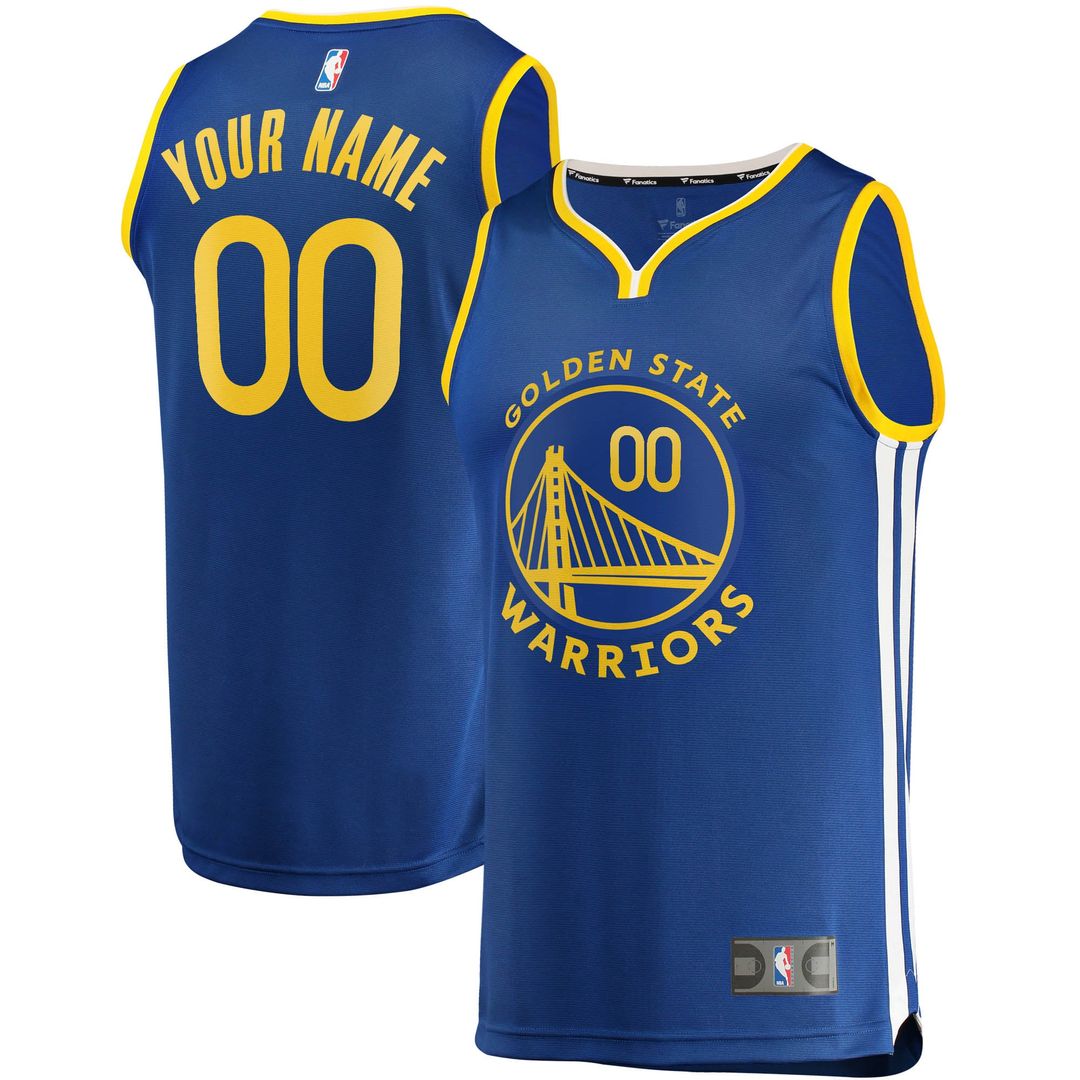 Golden State Warriors Fanatics Fast Break Custom Replica Jersey Royal - Icon Edition | NBA Fan Gear
