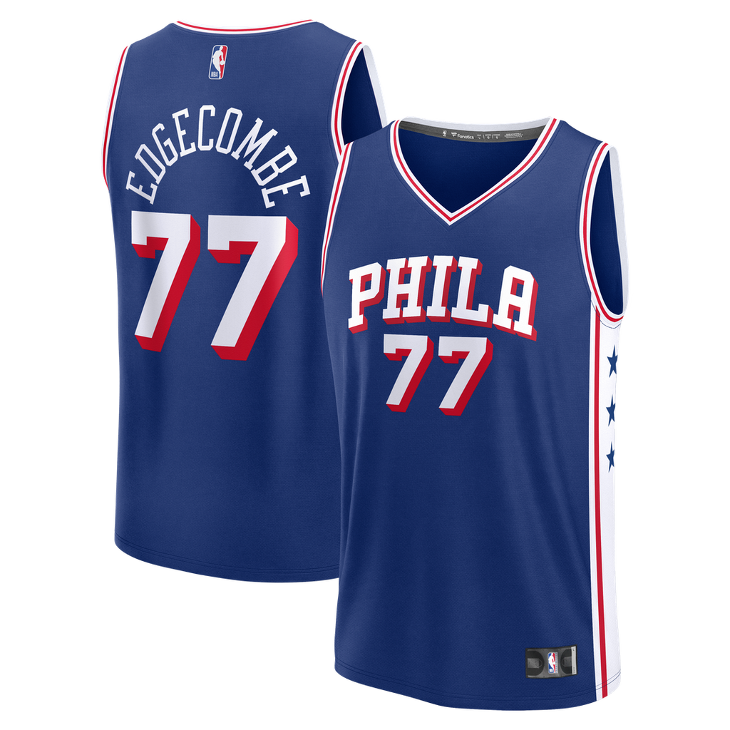 VJ Edgecombe Philadelphia 76ers Fanatics Fast Break Jersey - Royal - Icon Edition | NBA Fan Gear