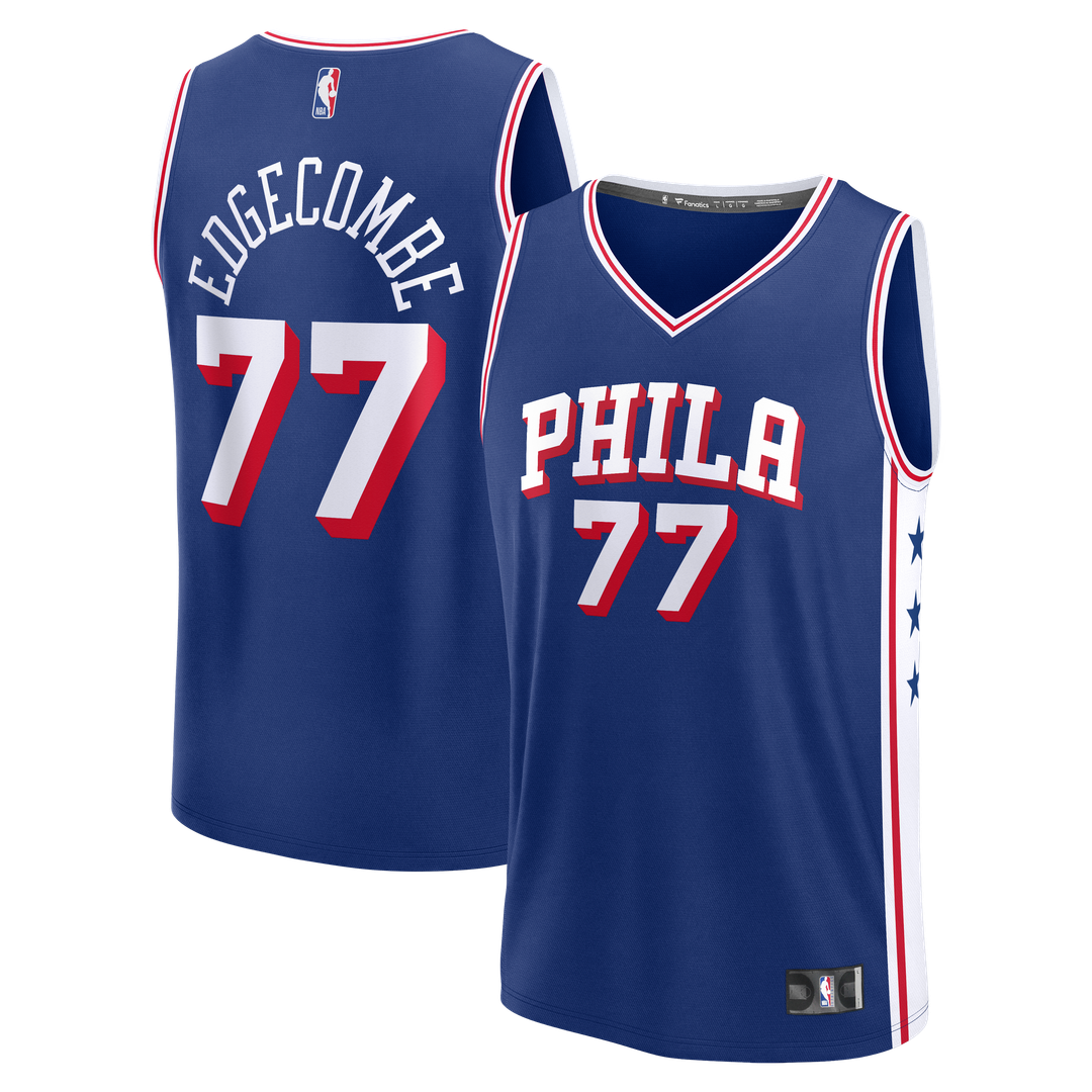 VJ Edgecombe Philadelphia 76ers Fanatics Fast Break Jersey - Royal - Icon Edition | NBA Fan Gear