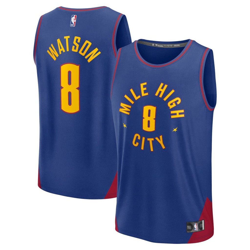 Peyton Watson Denver Nuggets Fanatics Fast Break Replica Player Jersey - Statement Edition - Blue | NBA Fan Gear
