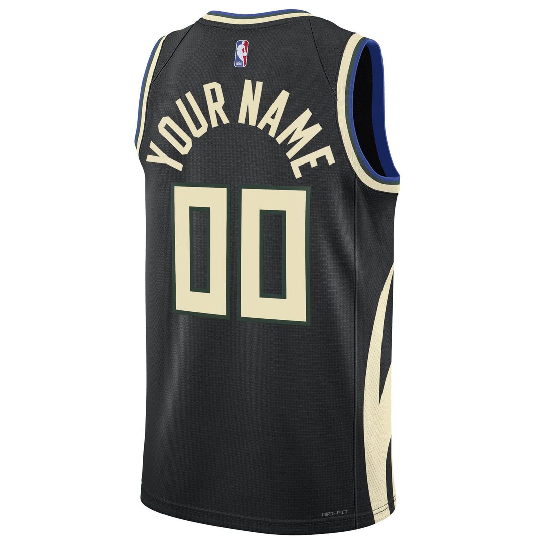 Milwaukee Bucks Jordan Brand Unisex 2022/ 23 Swingman Custom Jersey - Statement Edition - Black | NBA Fan Gear