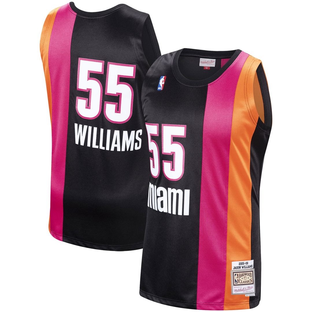 Jason Williams Miami Heat Mitchell & Ness 2005/ 06 Hardwood Classics Swingman Jersey - Black | NBA Fan Gear
