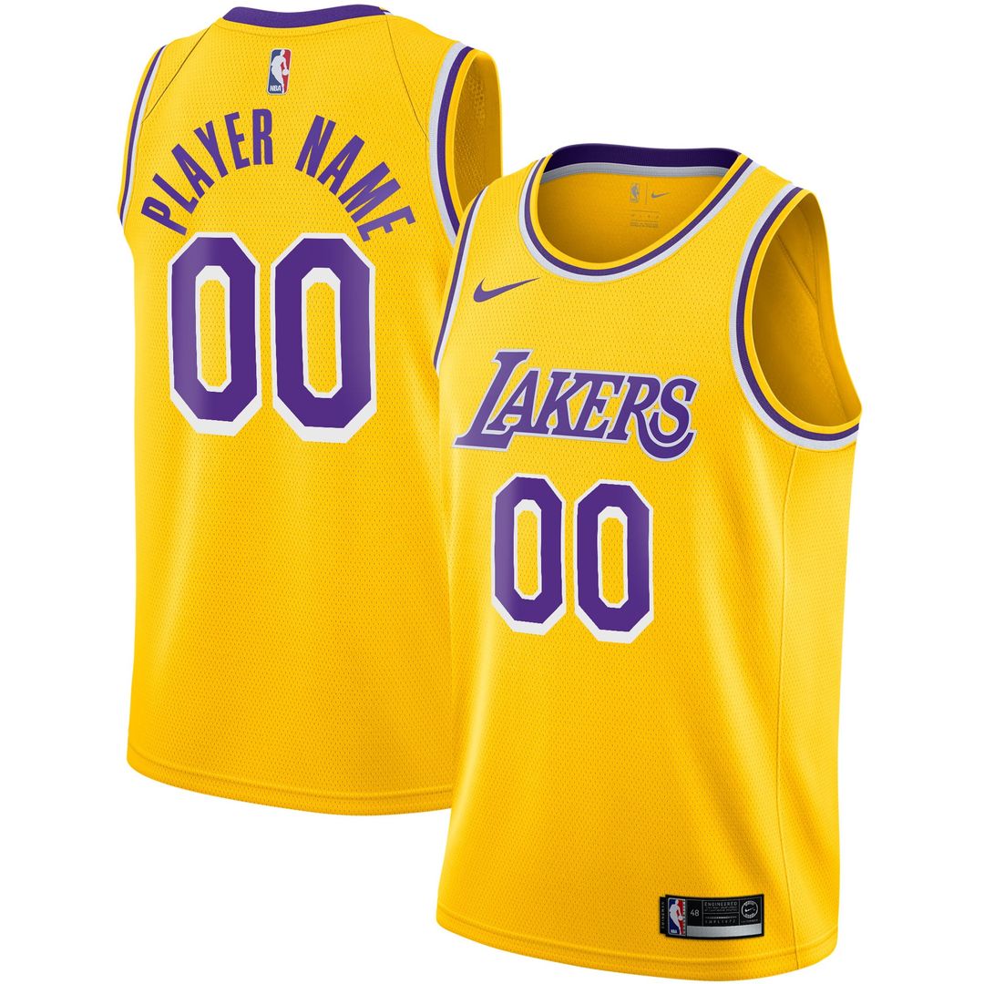 Los Angeles Lakers Nike 2020/ 21 Swingman Custom Jersey - Icon Edition - Gold | NBA Fan Gear