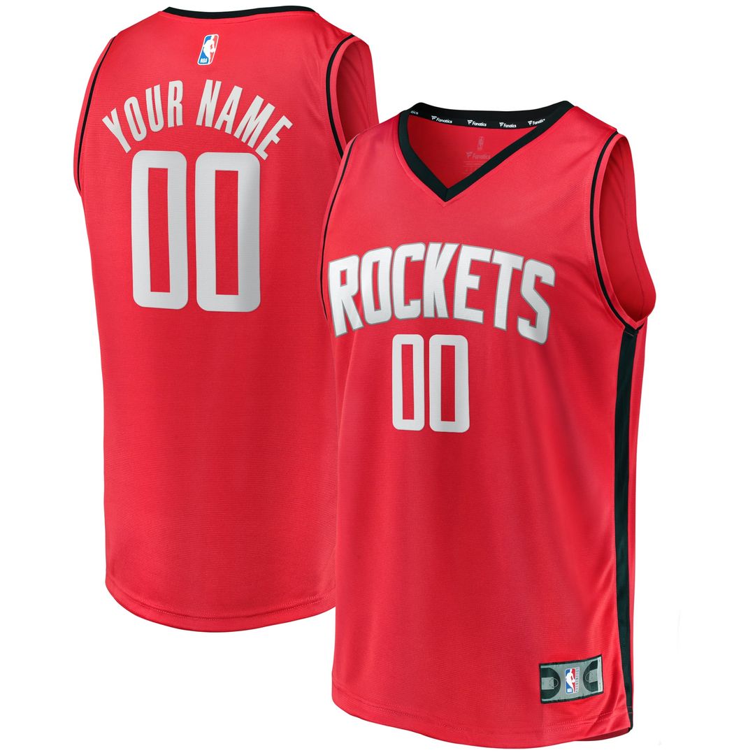 Houston Rockets Fanatics Fast Break Custom Replica Jersey - Icon Edition – Red | NBA Fan Gear