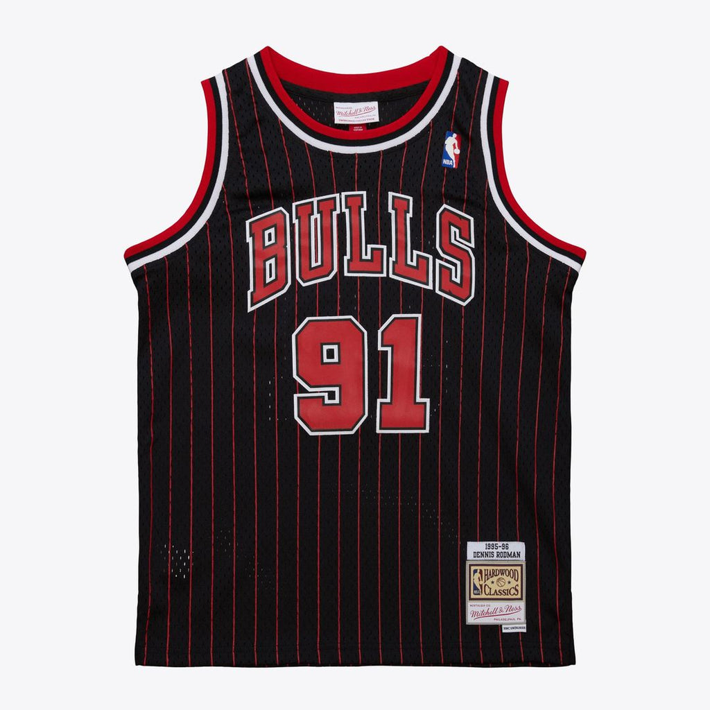 Dennis Rodman Chicago Bulls Youth 1995/ 96 Swingman Jersey - Black | Mitchell & Ness NBA Fan Gear