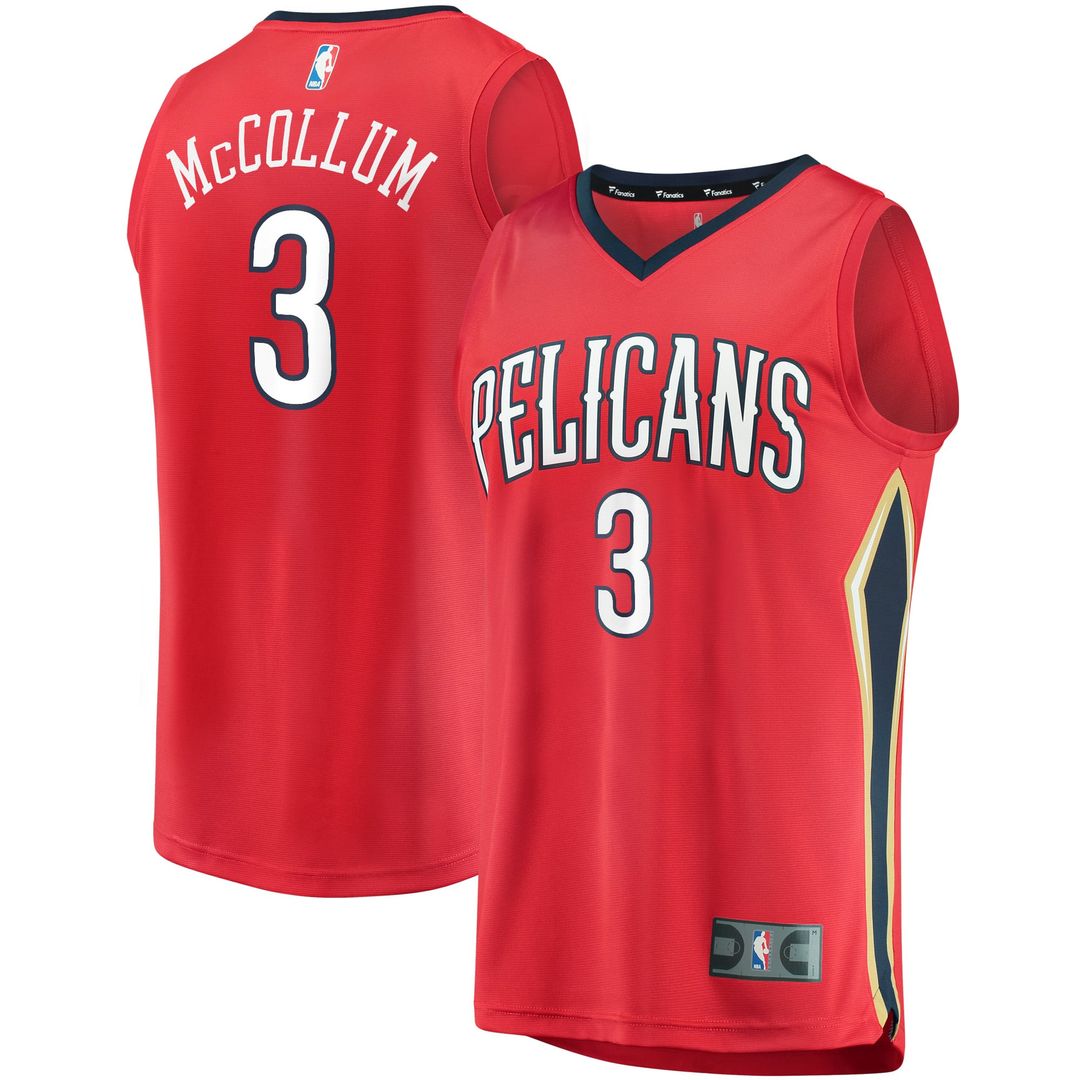 C.J. McCollum New Orleans Pelicans Fanatics Youth Fast Break Replica Player Jersey Red - Statement Edition | NBA Fan Gear