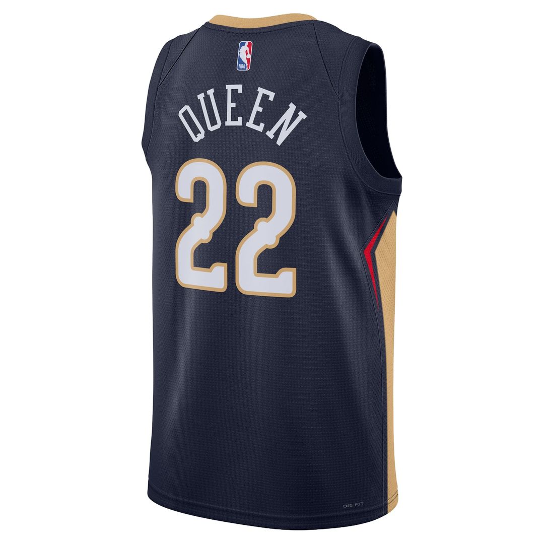 Derik Queen New Orleans Pelicans Nike Unisex Swingman Jersey - Icon Edition - Navy | NBA Fan Gear