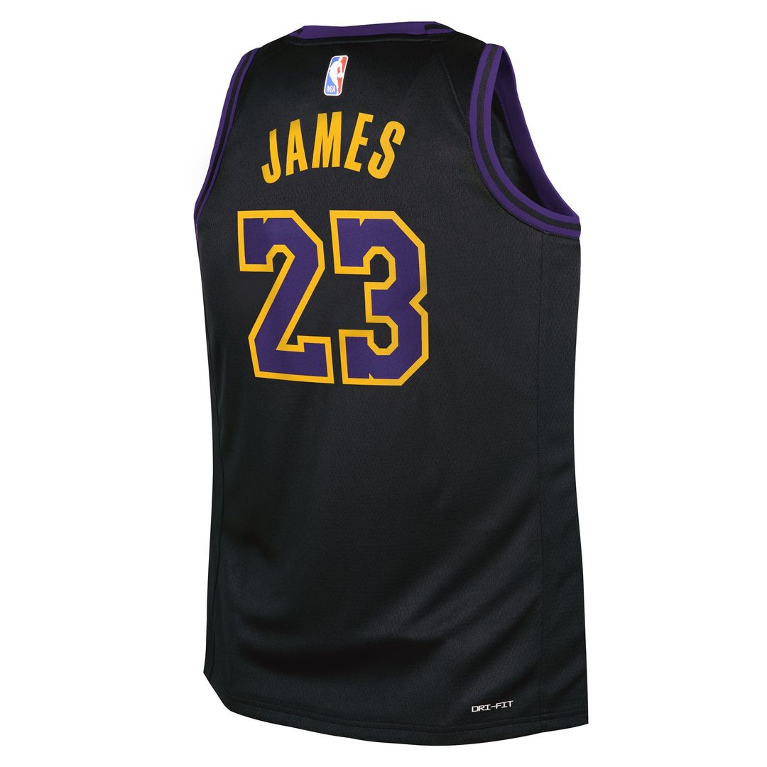 LeBron James Los Angeles Lakers Nike Youth 2025/ 26 City Edition Swingman Jersey - Black | NBA Fan Gear