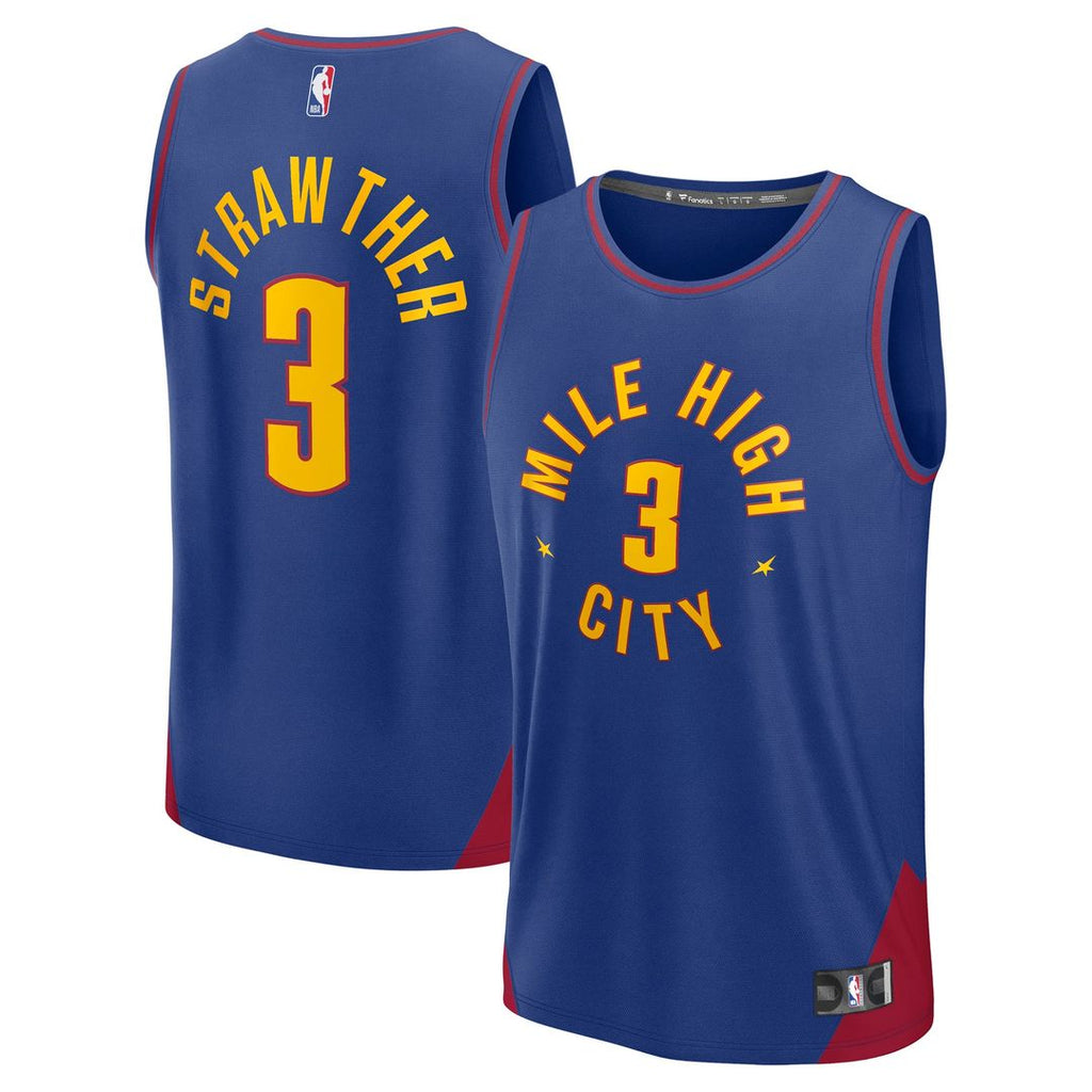 Julian Strawther Denver Nuggets Fanatics Fast Break Replica Player Jersey - Statement Edition - Blue | NBA Fan Gear