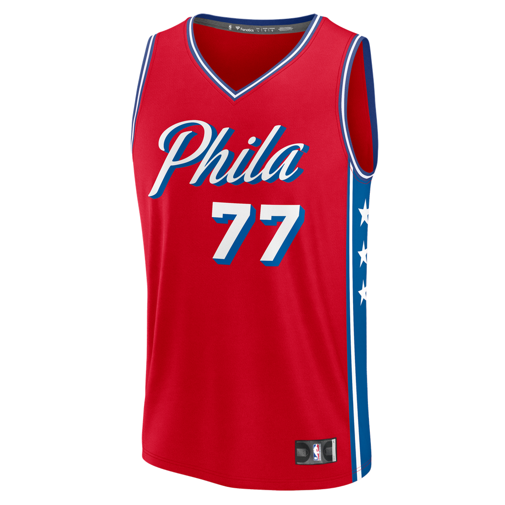 VJ Edgecombe Philadelphia 76ers Fanatics Fast Break Replica Player Jersey - Statement Edition - Red | NBA Fan Gear