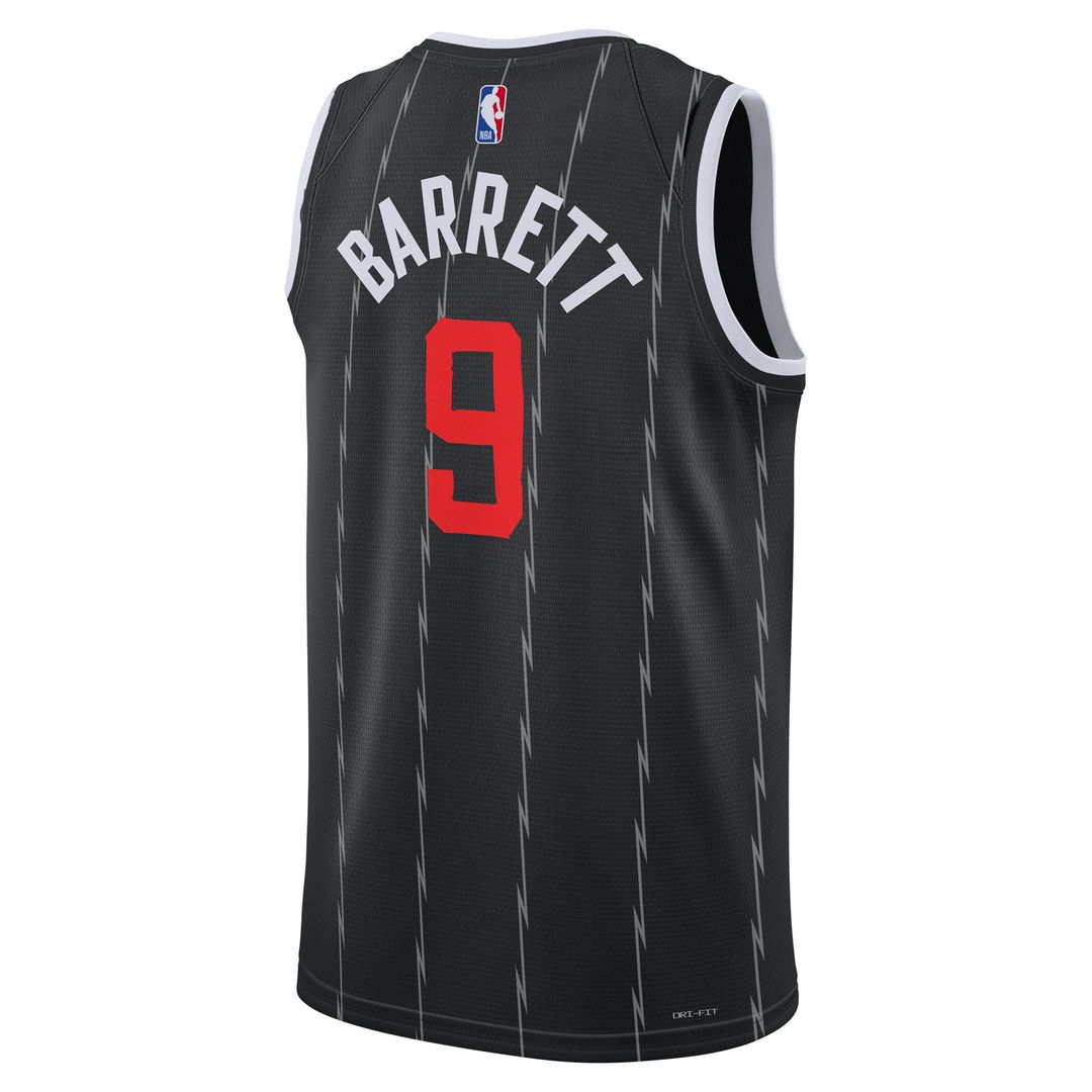 RJ Barrett Toronto Raptors Nike Unisex 2025/ 26 Swingman Jersey - Black - City Edition | NBA Fan Gear