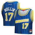 Chris Mullin Golden State Warriors Mitchell & Ness x DANNIJO Women's Fashion Cropped Basketball Jersey - Royal | NBA Fan Gear
