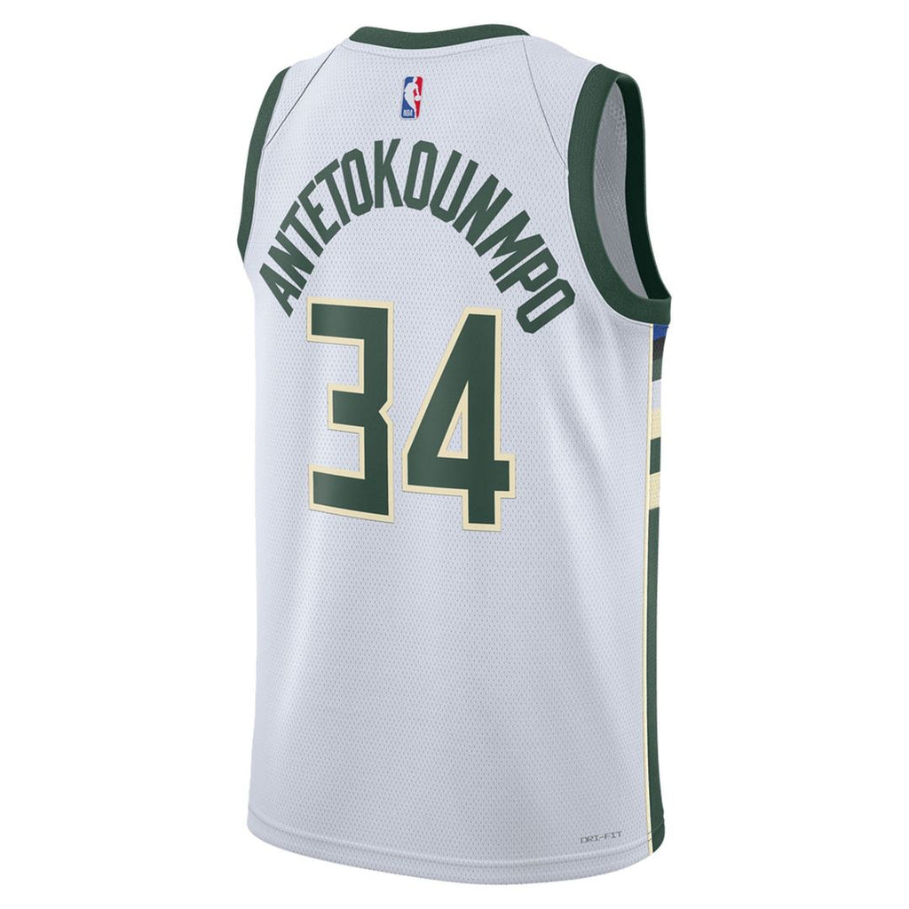 Giannis Antetokounmpo Milwaukee Bucks Nike Unisex Swingman Jersey - Association Edition - White | NBA Fan Gear