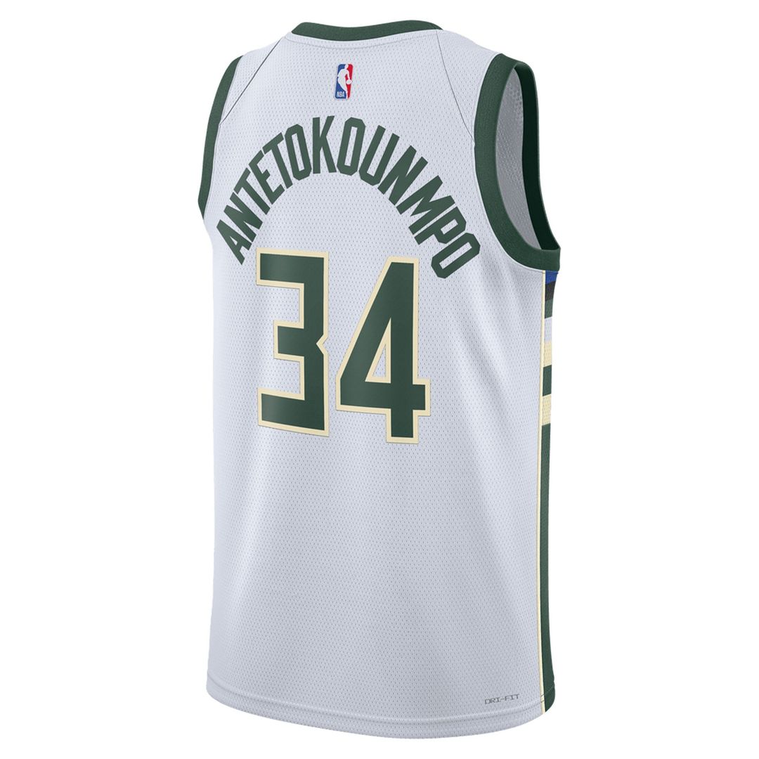 Giannis Antetokounmpo Milwaukee Bucks Nike Unisex Swingman Jersey - Association Edition - White | NBA Fan Gear