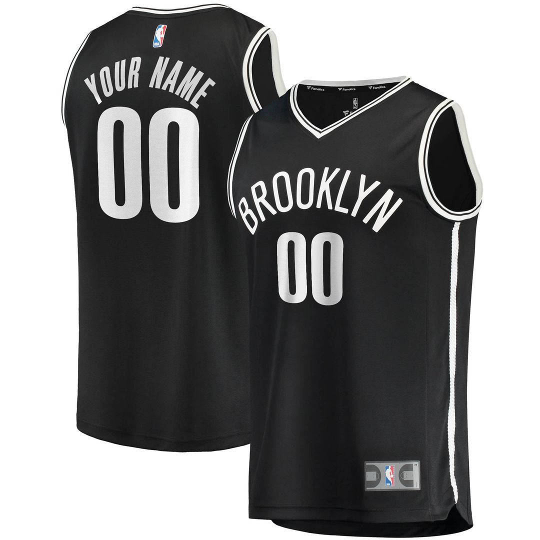 Brooklyn Nets Fanatics Fast Break Custom Replica Jersey Black - Icon Edition | NBA Fan Gear